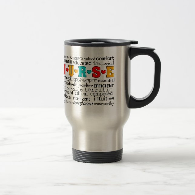 Nurse Positive Describing Words Gifts Travel Mug (Right)
