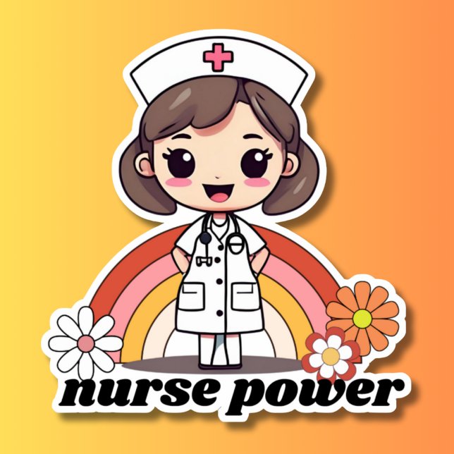 Nurse Power Retro Nurse and Rainbow Waterproof (Creator Uploaded)