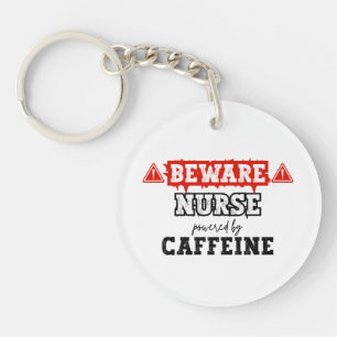 Nurse Powered By Caffeine Nurse & Healthcare Key Ring