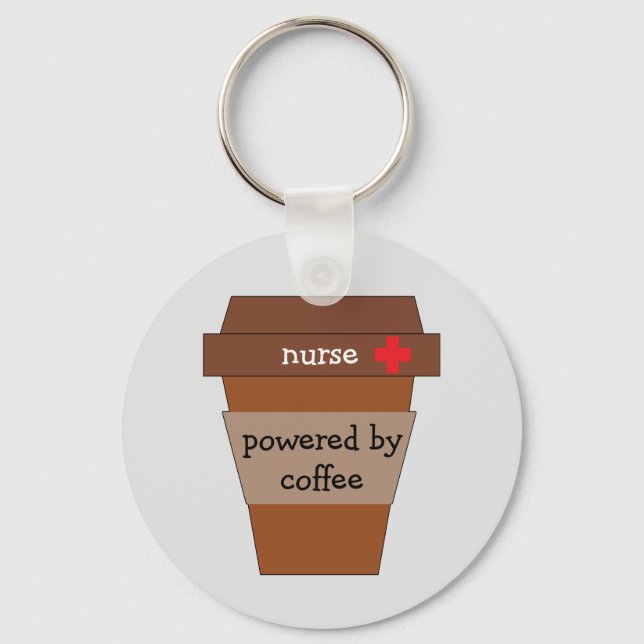Nurse Powered By Coffee Key Ring (Front)