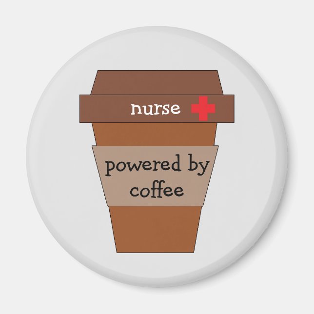 Nurse Powered By Coffee Magnet (Front)