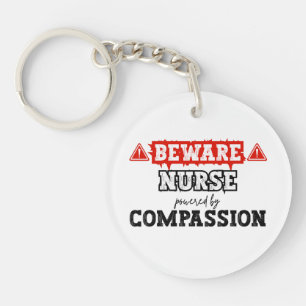 Nurse Powered By Compassion Nurse & Healthcare Key Ring