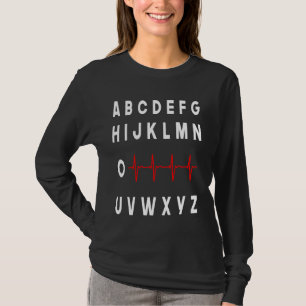 Nurse Pqrst Abc S Ekg Strip Alphabet Funny Nurse M T-Shirt