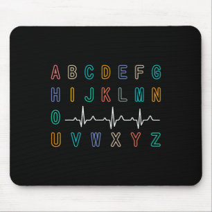 Nurse Pqrst Test Abc's Ekg Strip Alphabet Funny Nu Mouse Mat