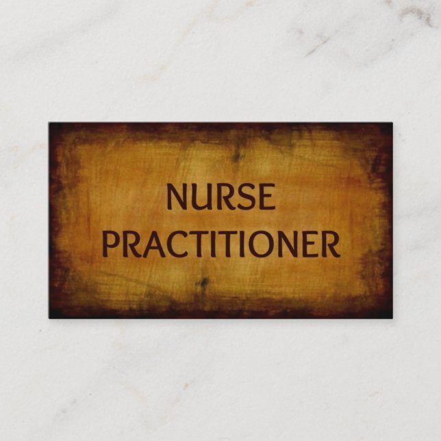 Nurse Practitioner Antique Brushed Business Card (Front)