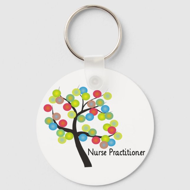 Nurse Practitioner Artsy Tree Design Gifts Key Ring (Front)