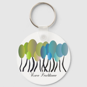 Nurse Practitioner Artsy Trees Design Gifts Key Ring