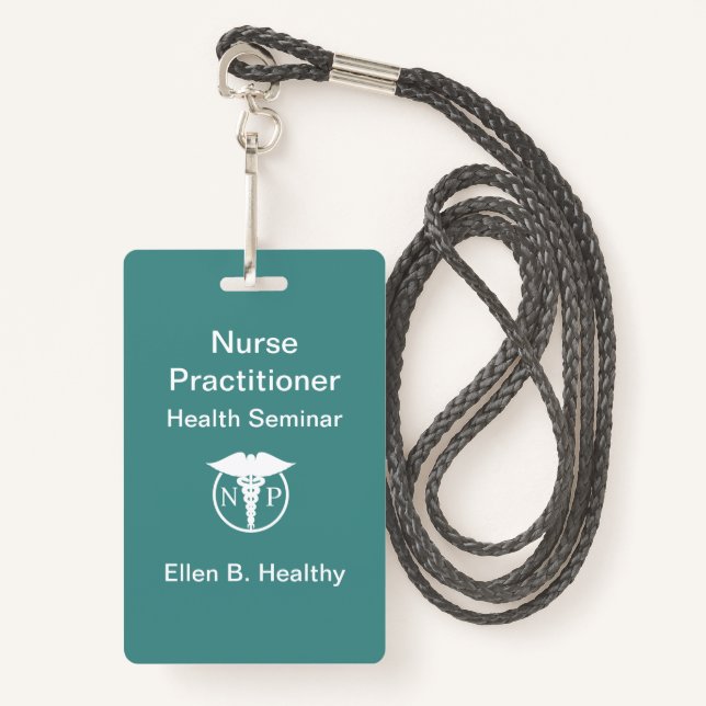 Nurse Practitioner Badges ID Badge (Front with Lanyard)