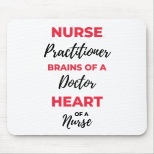 Nurse Practitioner Brains Of A Doctor Heart 2 Mouse Mat