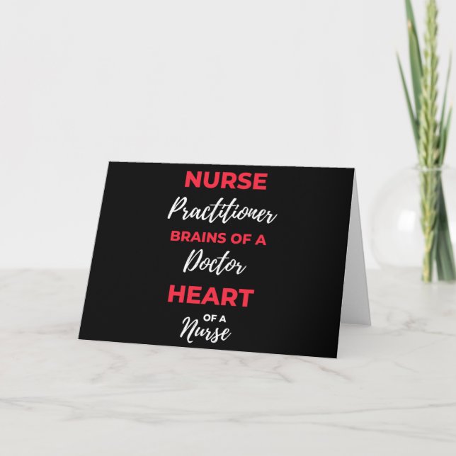 Nurse Practitioner Brains Of A Doctor Heart Card (Front)