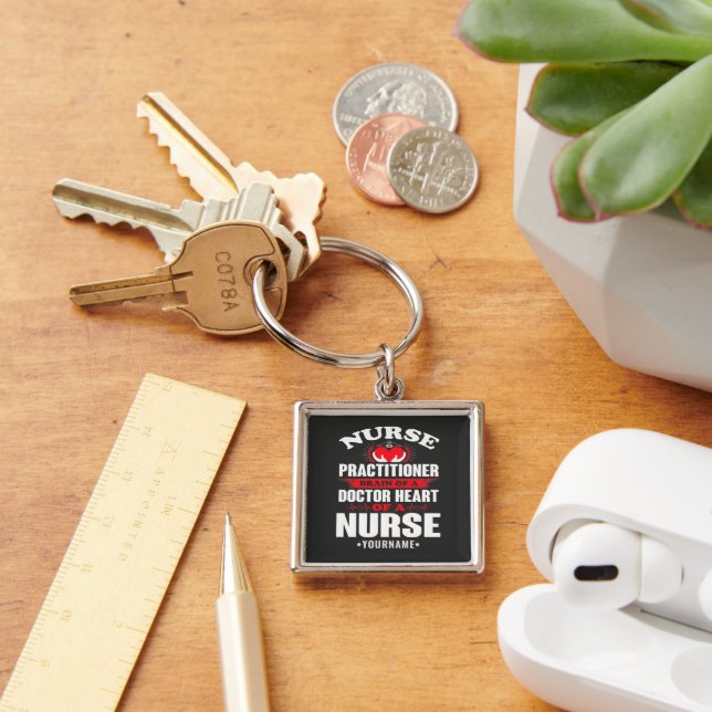 Nurse Practitioner Brains Of A Doctor Heart Of Key Ring (Desk)