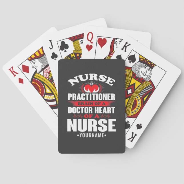 Nurse Practitioner Brains Of A Doctor Heart Of Playing Cards (Back)
