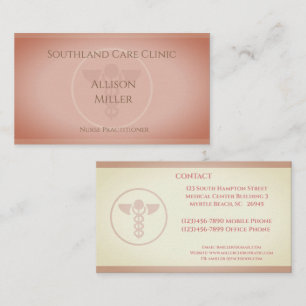 Nurse Practitioner Brown Caduceus Business Card