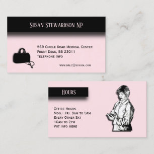 Nurse Practitioner Business Card with Office Hours