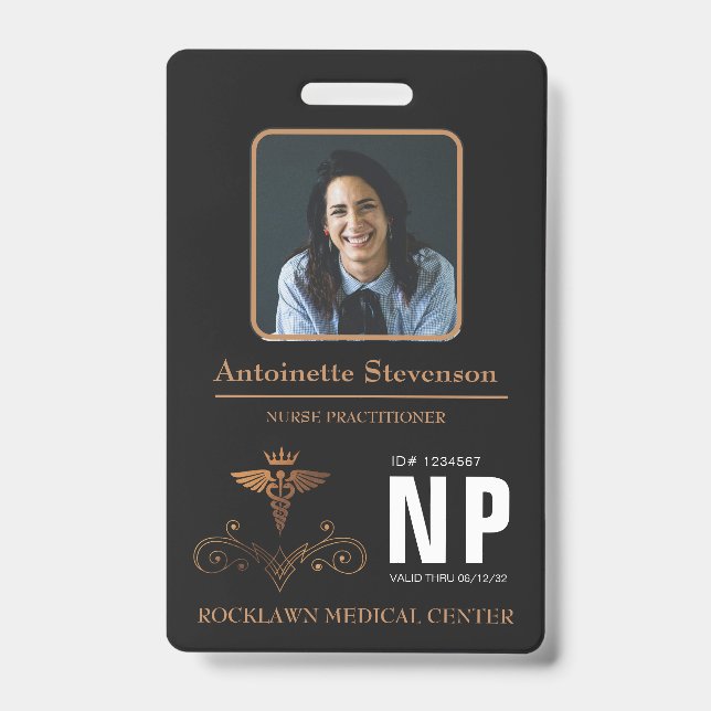 Nurse Practitioner Caduceus ID Badge (Front)
