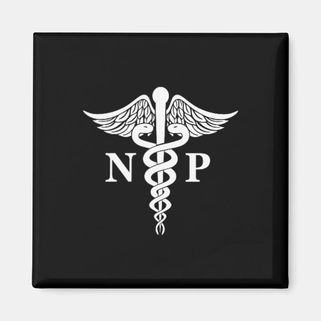 Nurse Practitioner Caduceus Medical Symbol Pocket  Magnet (Front)