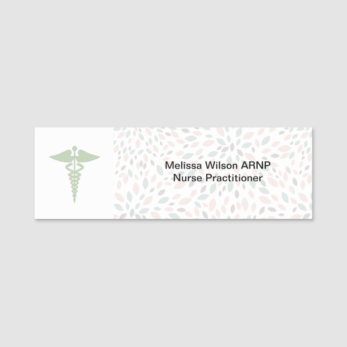 Nurse Practitioner Caduceus Stylish Pattern Name Tag | Zazzle.co.uk