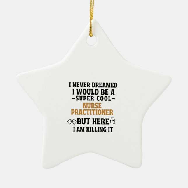 NURSE PRACTITIONER CERAMIC TREE DECORATION (Front)