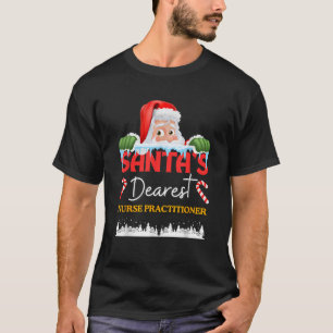 Nurse Practitioner Christmas Job Profession Santa T-Shirt