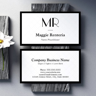 Nurse Practitioner - Clean Stylish Monogram Business Card