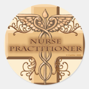 Nurse Practitioner Cross Caduceus Classic Round Sticker