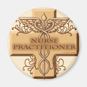 Nurse Practitioner Cross Caduceus Magnet