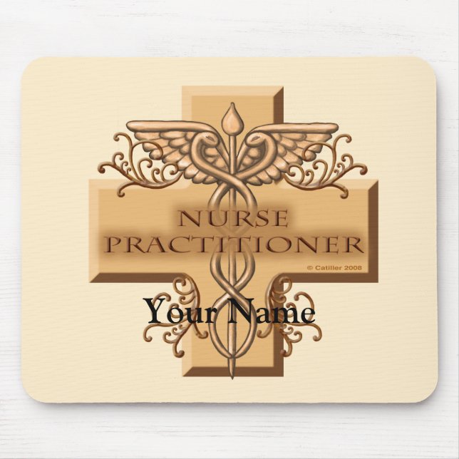 Nurse Practitioner Cross Caduceus Mouse Mat (Front)