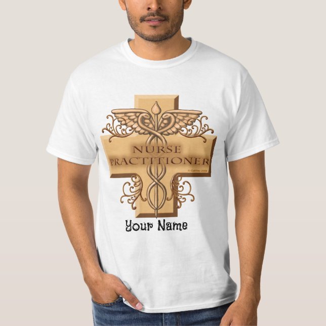 Nurse Practitioner Cross Caduceus T-Shirt (Front)
