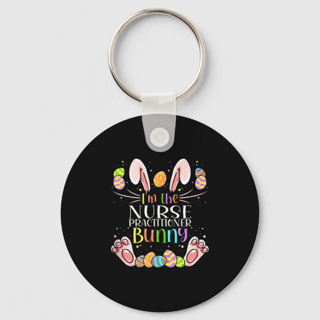 Nurse Practitioner Easter Family Party Bunny Face  Key Ring (Front)