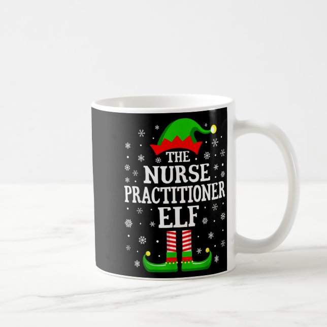 Nurse Practitioner Elf Funny Christmas Family Matc Coffee Mug (Right)