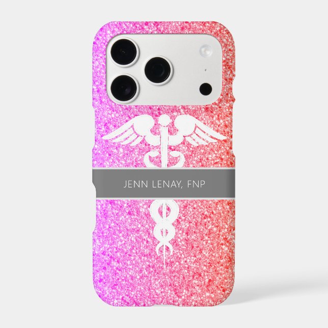 Nurse Practitioner FNP Rainbow Glitter Monogram (Back)