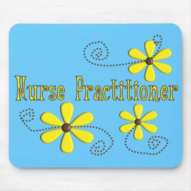Nurse Practitioner Gifts Daisies Design Mouse Mat (Front)