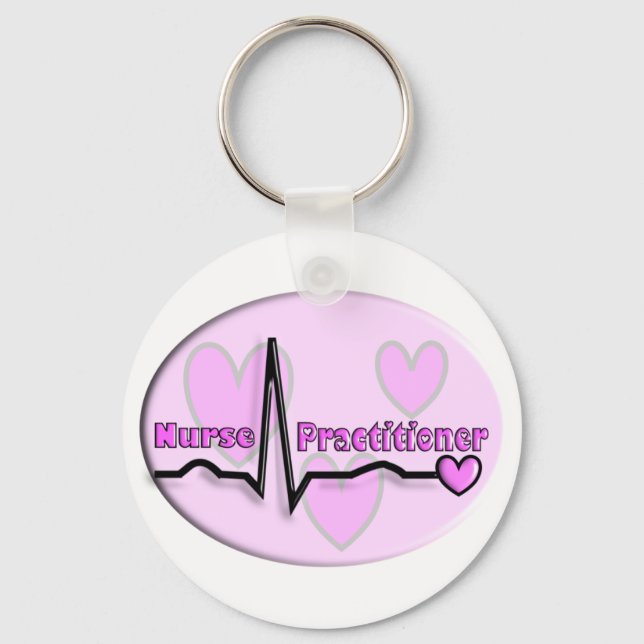 Nurse Practitioner Gifts- QRS Segment Design Key Ring (Front)