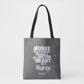 Nurse Practitioner Glitter Funny Tote Bag