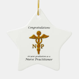 Nurse Practitioner Graduation Congratulations Ceramic Tree Decoration