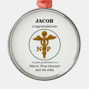 Nurse Practitioner Graduation Congratulations Metal Tree Decoration