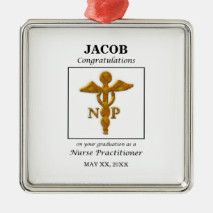 Nurse Practitioner Graduation Congratulations Metal Tree Decoration