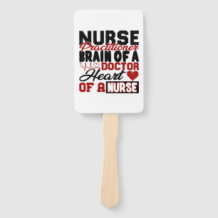 Nurse Practitioner Heart Shirt Hand Fan