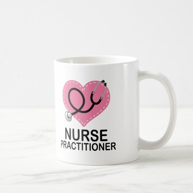 Nurse Practitioner Heart Stethoscope Coffee Mug (Right)