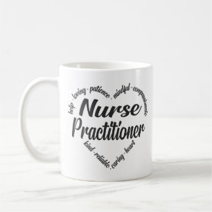 Nurse Practitioner Heart Word Cloud Coffee Mug