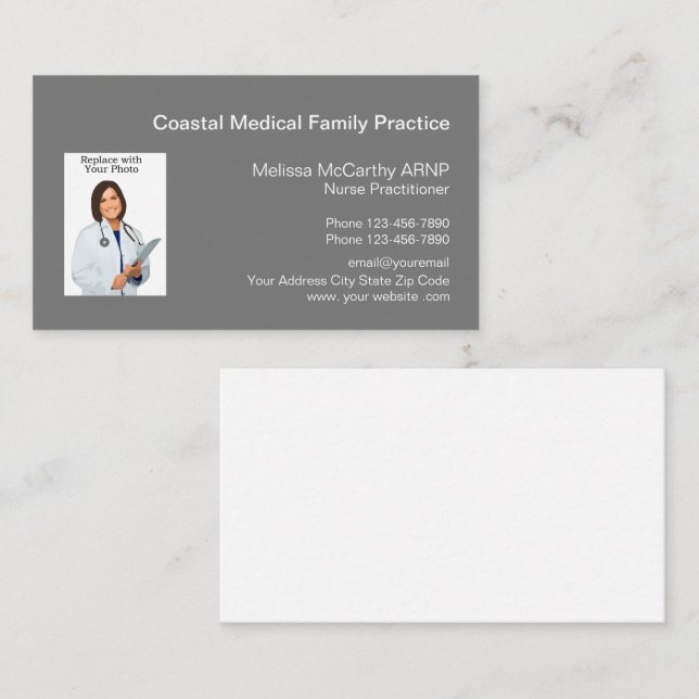 Nurse Practitioner Medical Business Card Template (Front/Back)