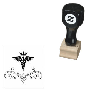 Nurse Practitioner Medical Caduceus Rubber Stamp