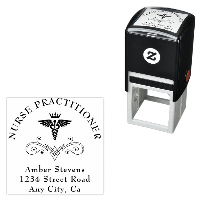 Nurse Practitioner Medical Caduceus Self-inking Stamp (In Situ)