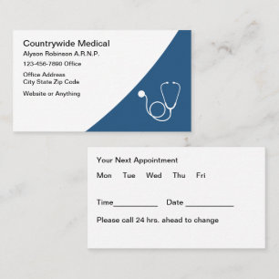 Nurse Practitioner Medical Office Appointment Card