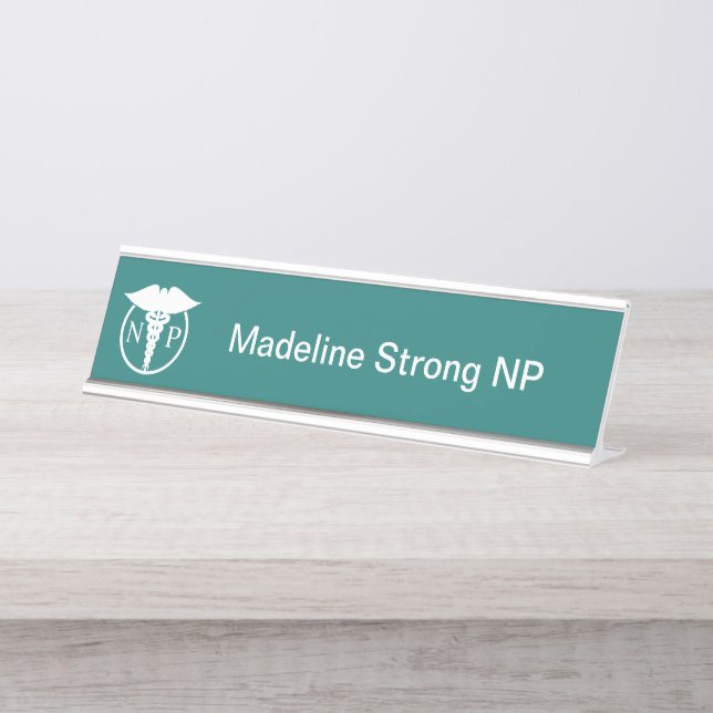 Nurse Practitioner Medical Professional Desk Name Plate (Front)