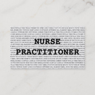 Nurse Practitioner Medical Words Business Card