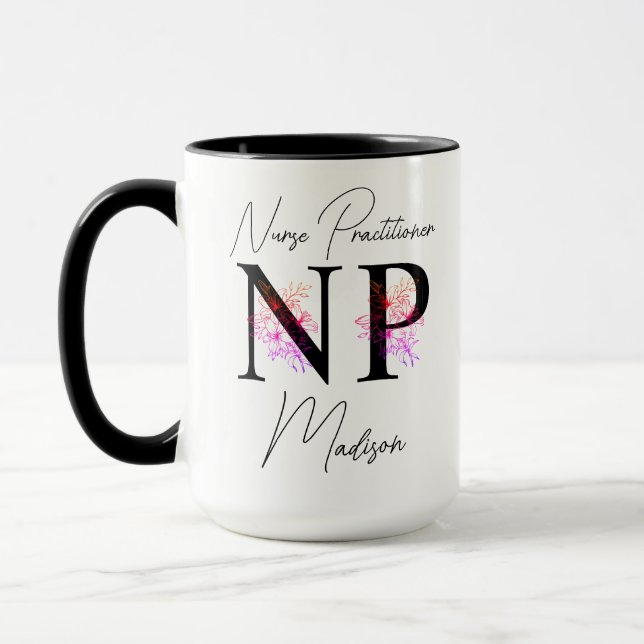 Nurse Practitioner Mug, Personalised Nurse Practit Mug (Left)
