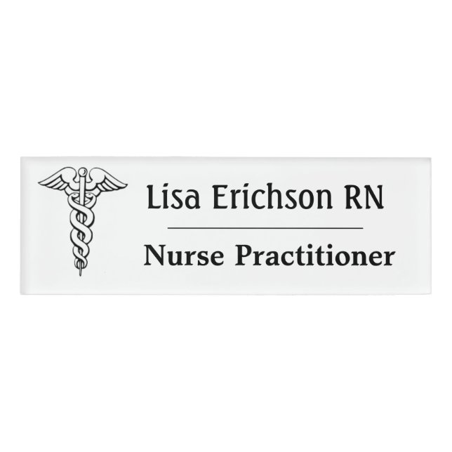 Nurse Practitioner Name Tag Personalised (Front)