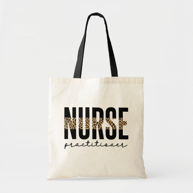 Nurse Practitioner NP cheetah Graduation Tote Bag (Front)