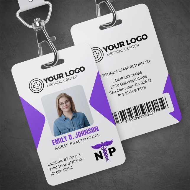 Nurse Practitioner NP Logo Photo & Barcode ID Badge (Creator Uploaded)